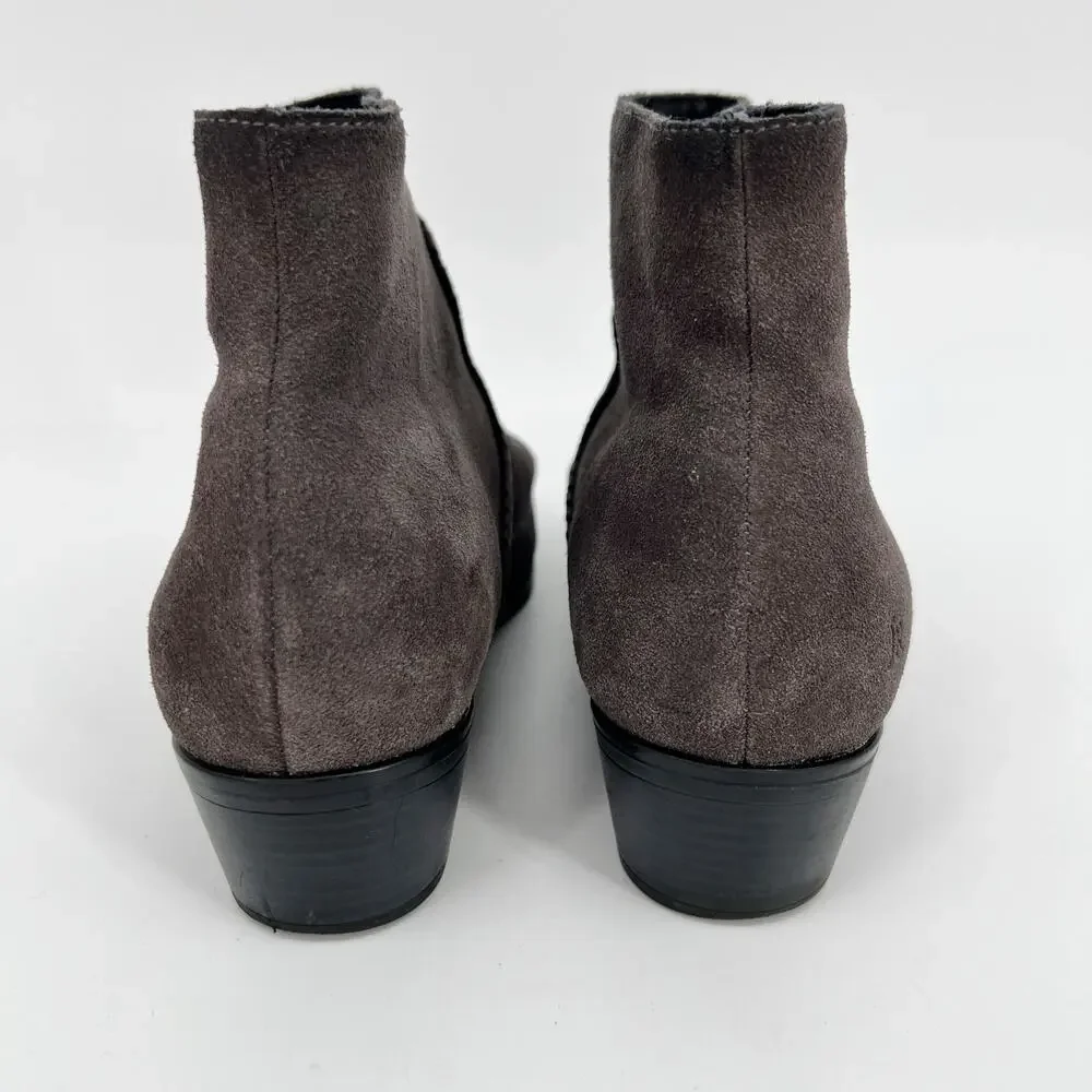 Jack Rogers Dylan Waterproof Ankle Bootie Womens 9.5M Gray Suede Leather Western